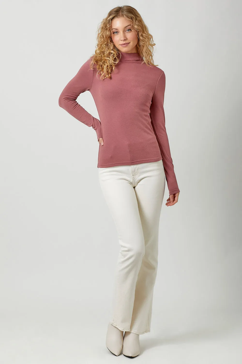 Knit Mock Neck Long Sleeve