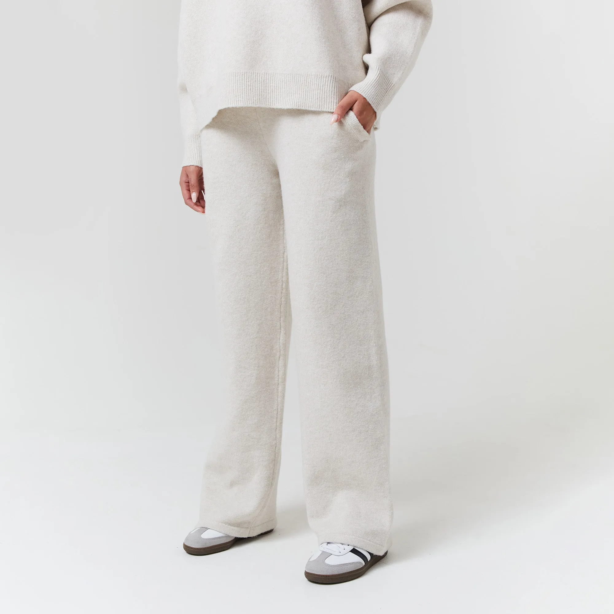 Knit Open Hem Jogger | Oatmeal