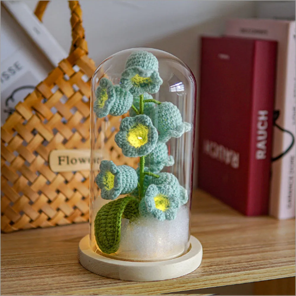 Lily of the Valley Flower Night Lights Crochet Artificial Lily Lamp Home Decor Gifts