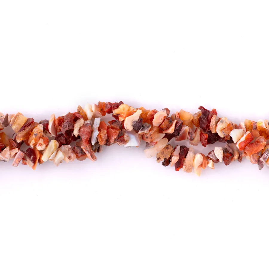 Mexican Fire Opal Dark 2-10mm Chip - 15-16 Inch