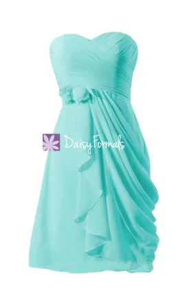 Modern Sweetheart Bridesmaid Dress Asymmetrical Electrical Blue Party Dress (BM437)