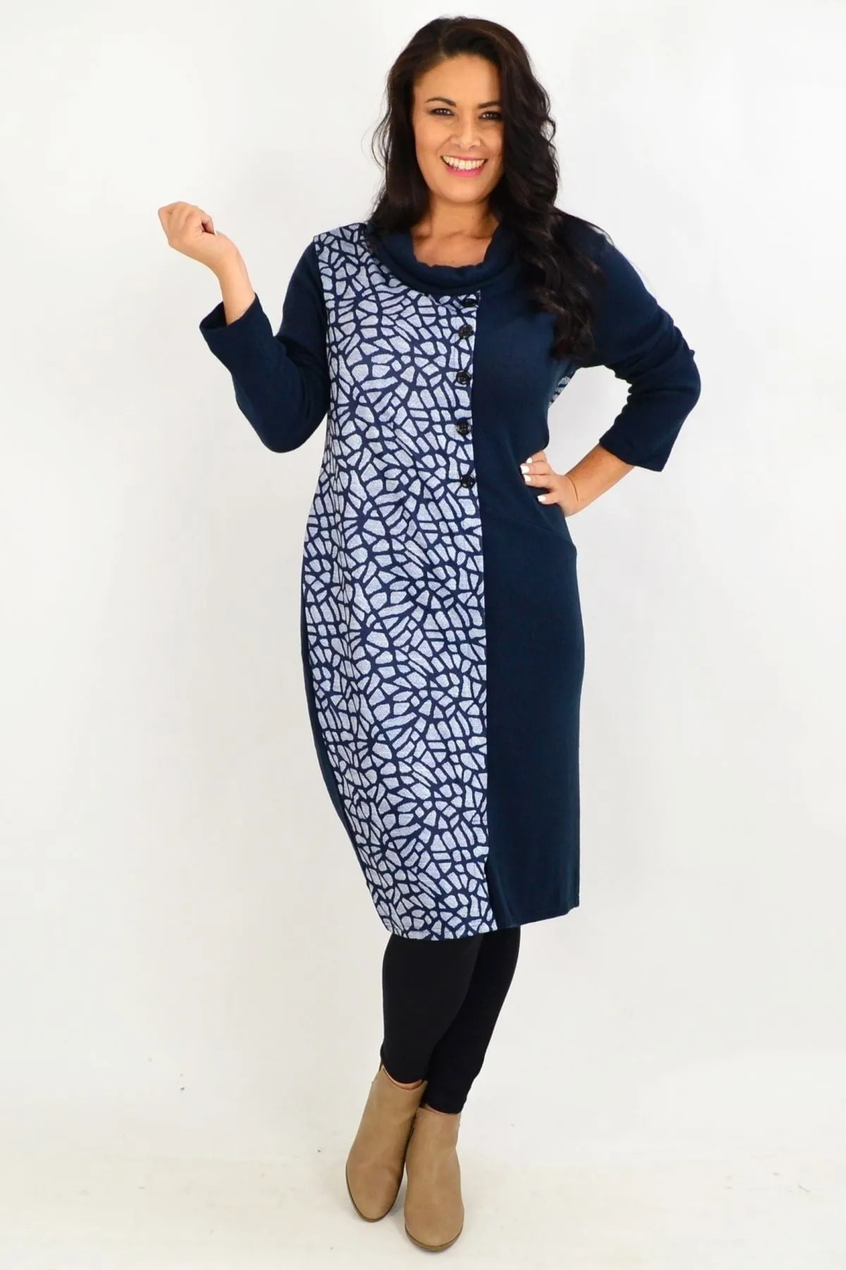 Navy Warm Winter Tunic Dress