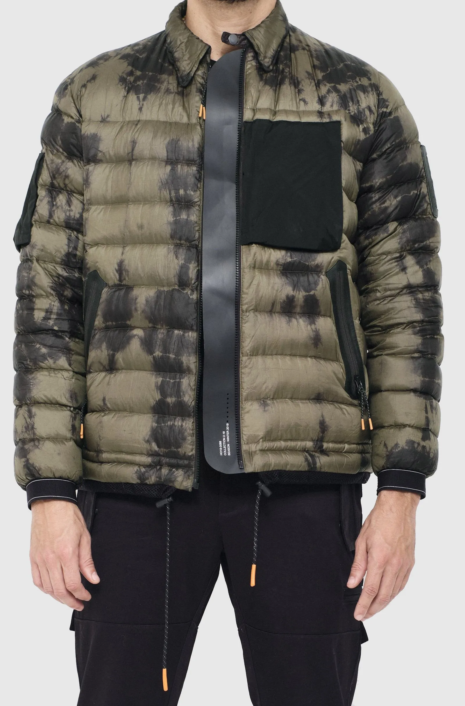 Olive Tie Dye Puffer - Packable Airplane Pillow