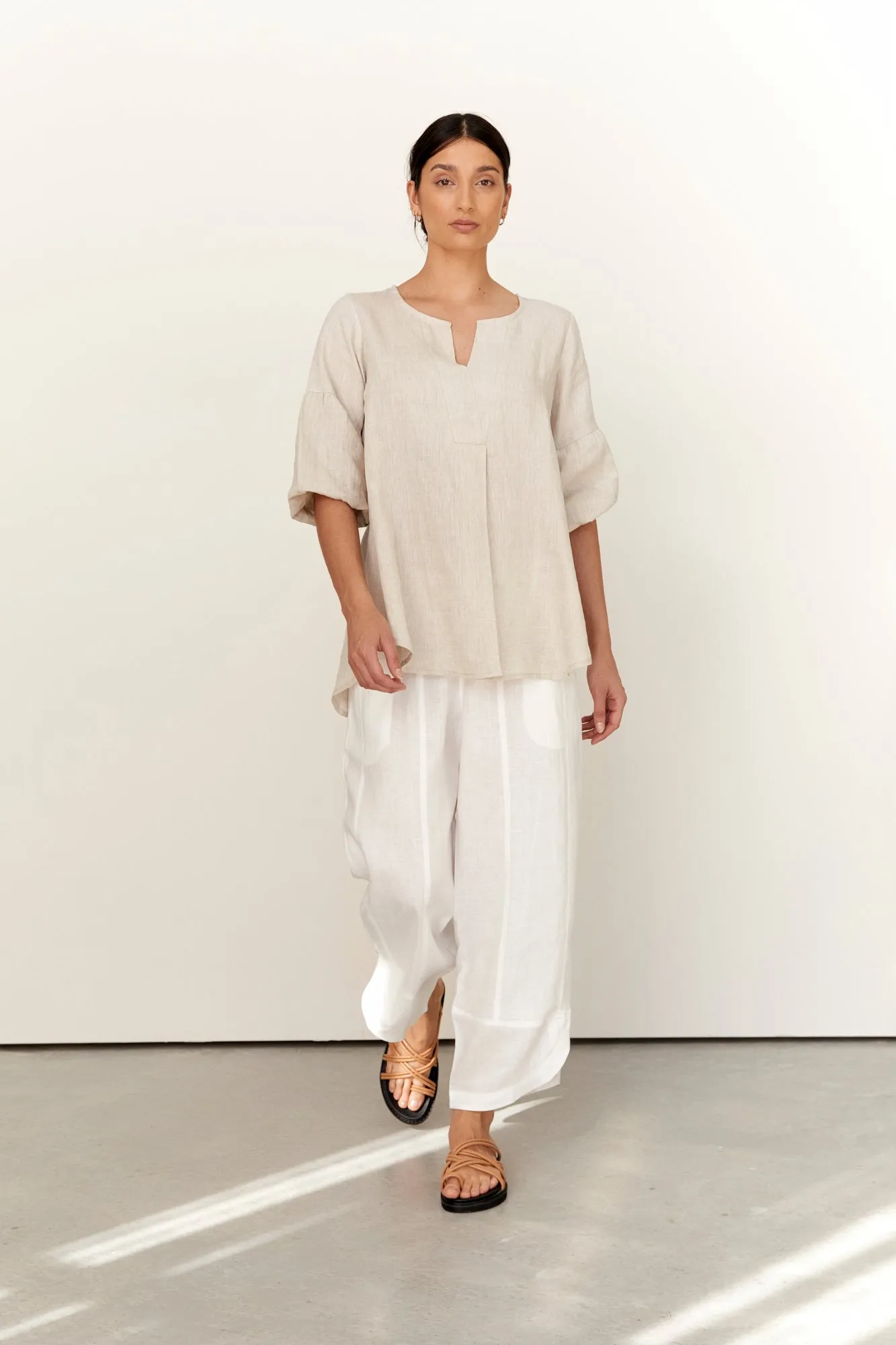 Palermo Linen Pants Warm White