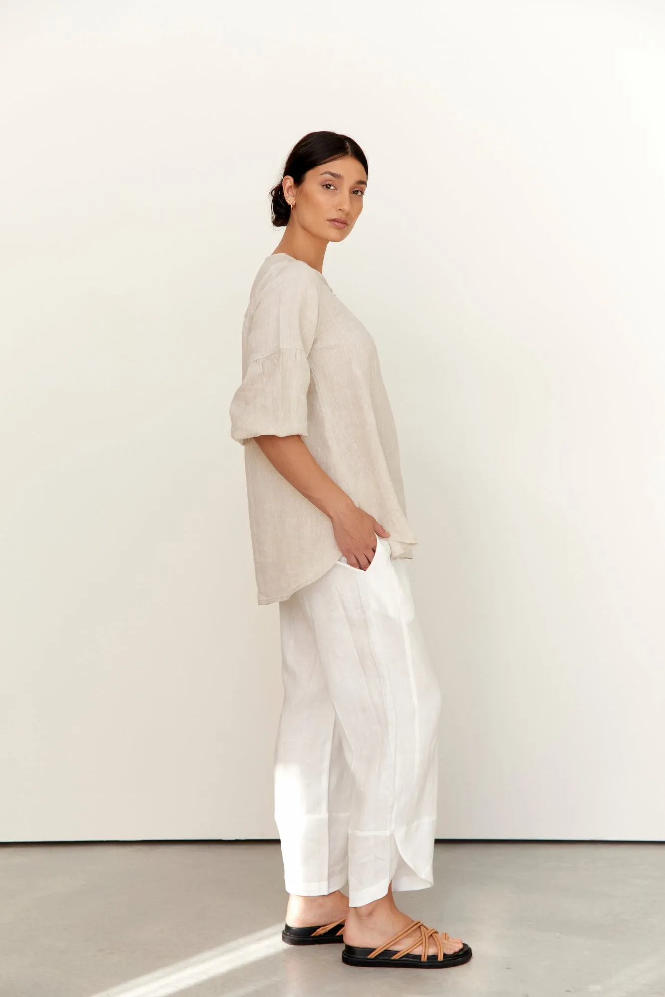 Palermo Linen Pants Warm White