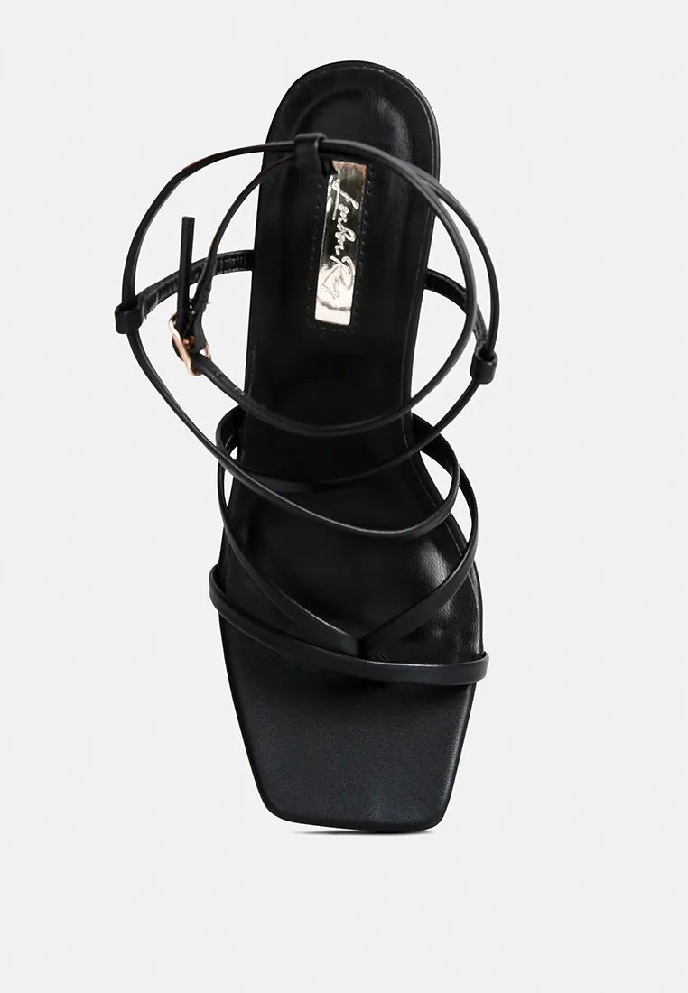 Peri Peri Faux Leather Strappy Heels