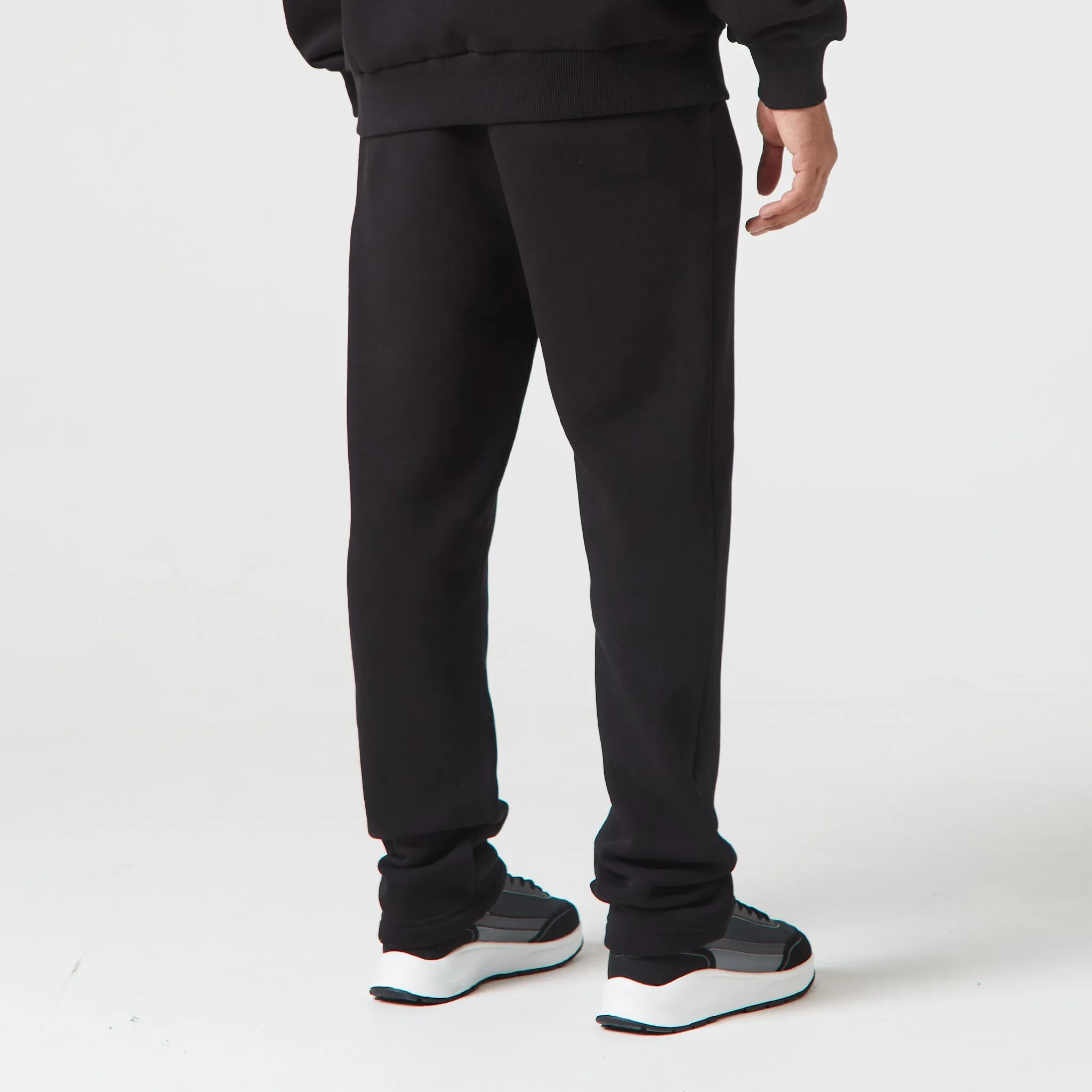 Relaxed Fit Open Hem Tracksuit | Black