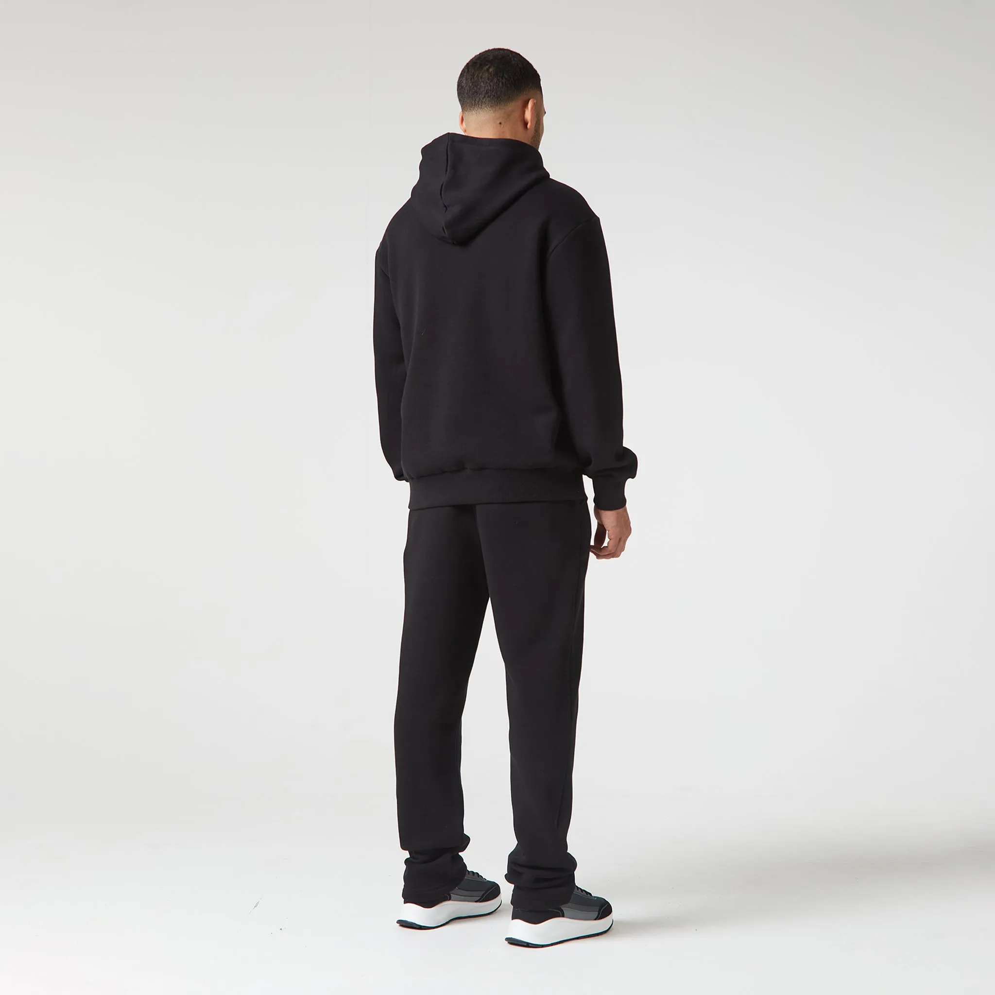 Relaxed Fit Open Hem Tracksuit | Black