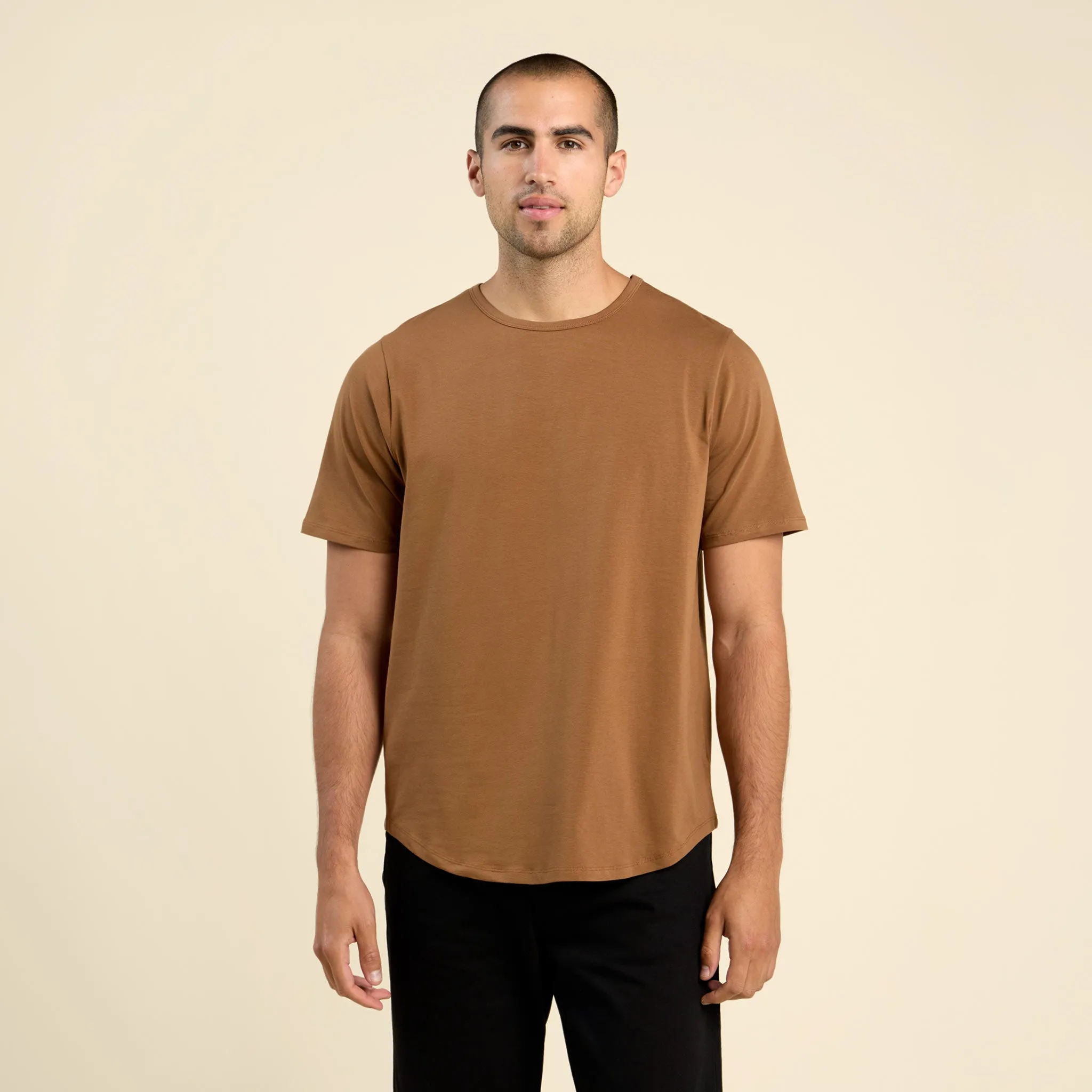 Short Sleeve Curved Hem T-Shirt