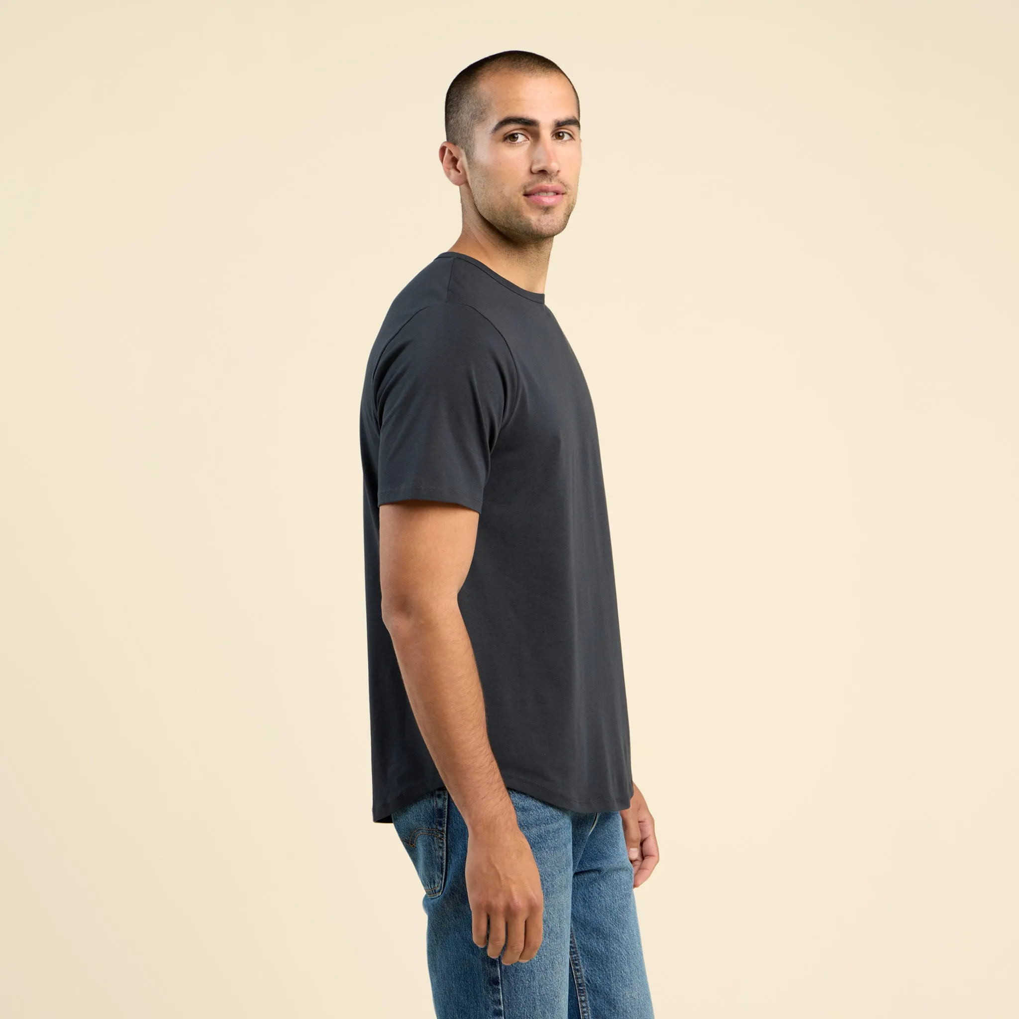 Short Sleeve Curved Hem T-Shirt