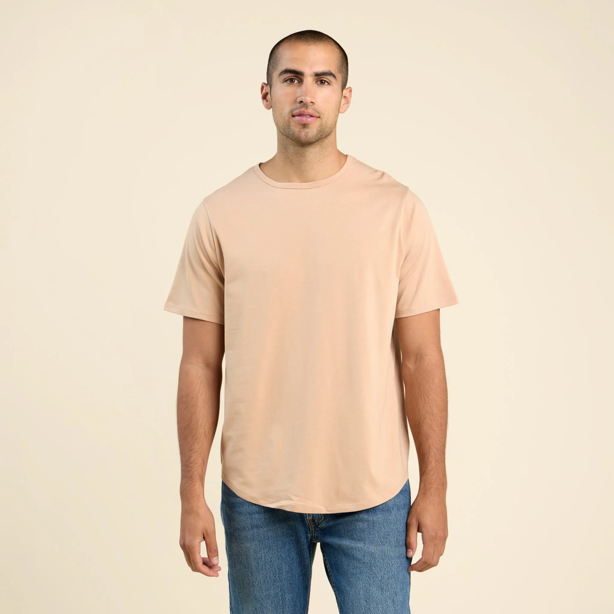 Short Sleeve Curved Hem T-Shirt