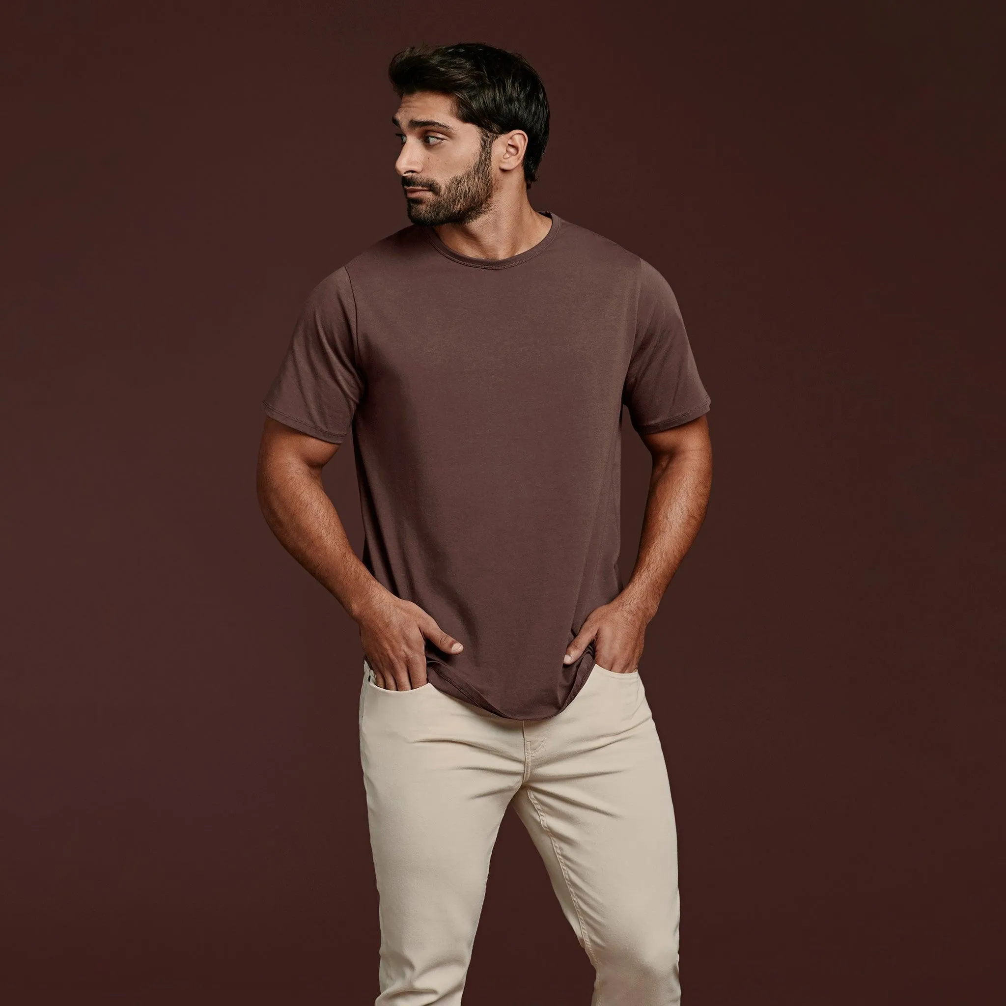 Short Sleeve Curved Hem T-Shirt