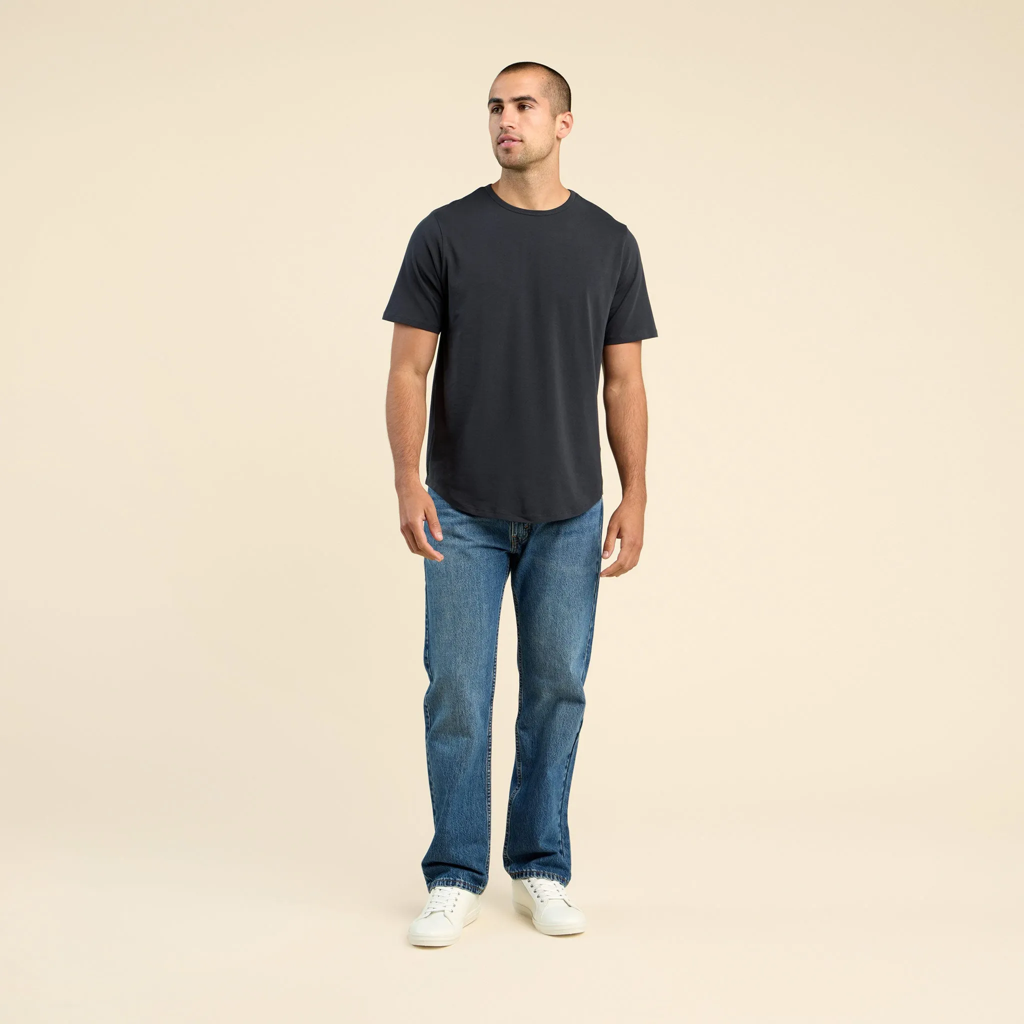 Short Sleeve Curved Hem T-Shirt