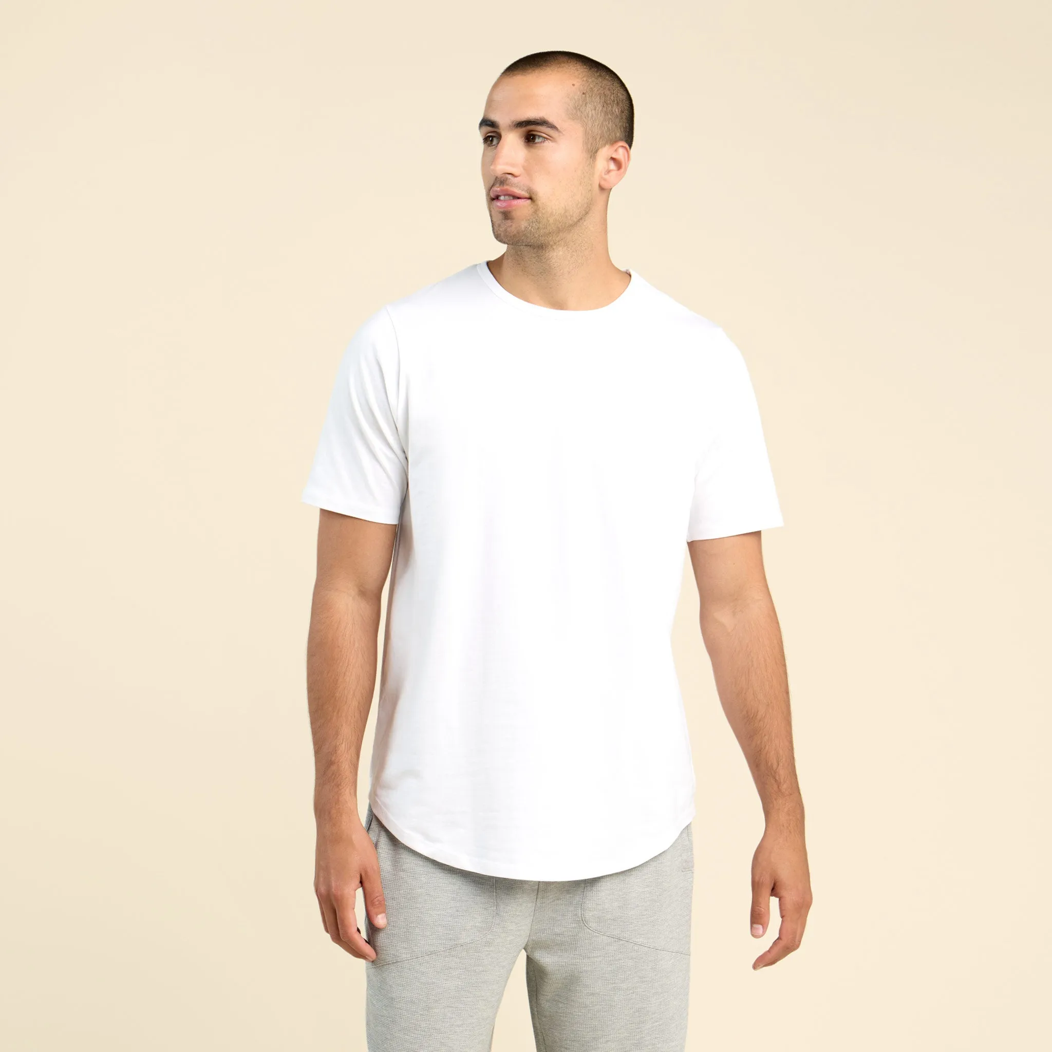 Short Sleeve Curved Hem T-Shirt