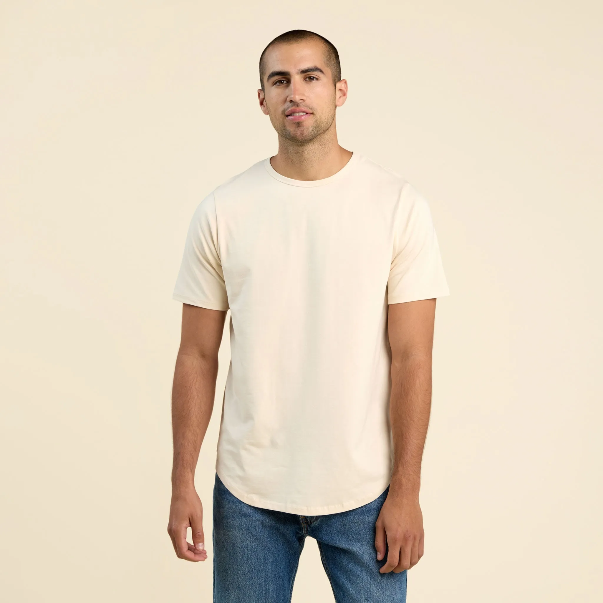 Short Sleeve Curved Hem T-Shirt