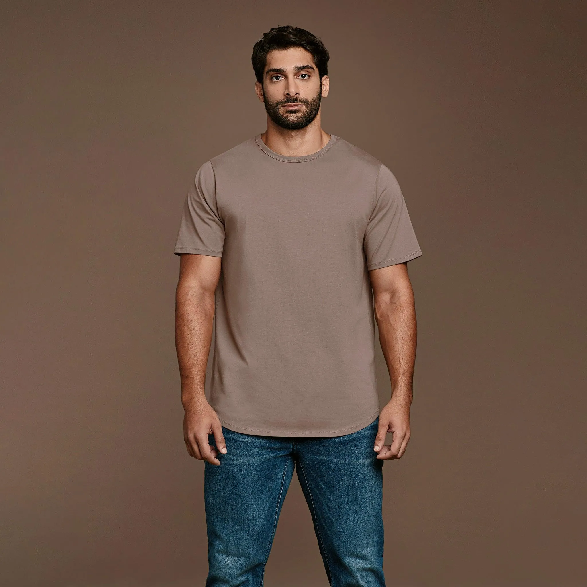 Short Sleeve Curved Hem T-Shirt