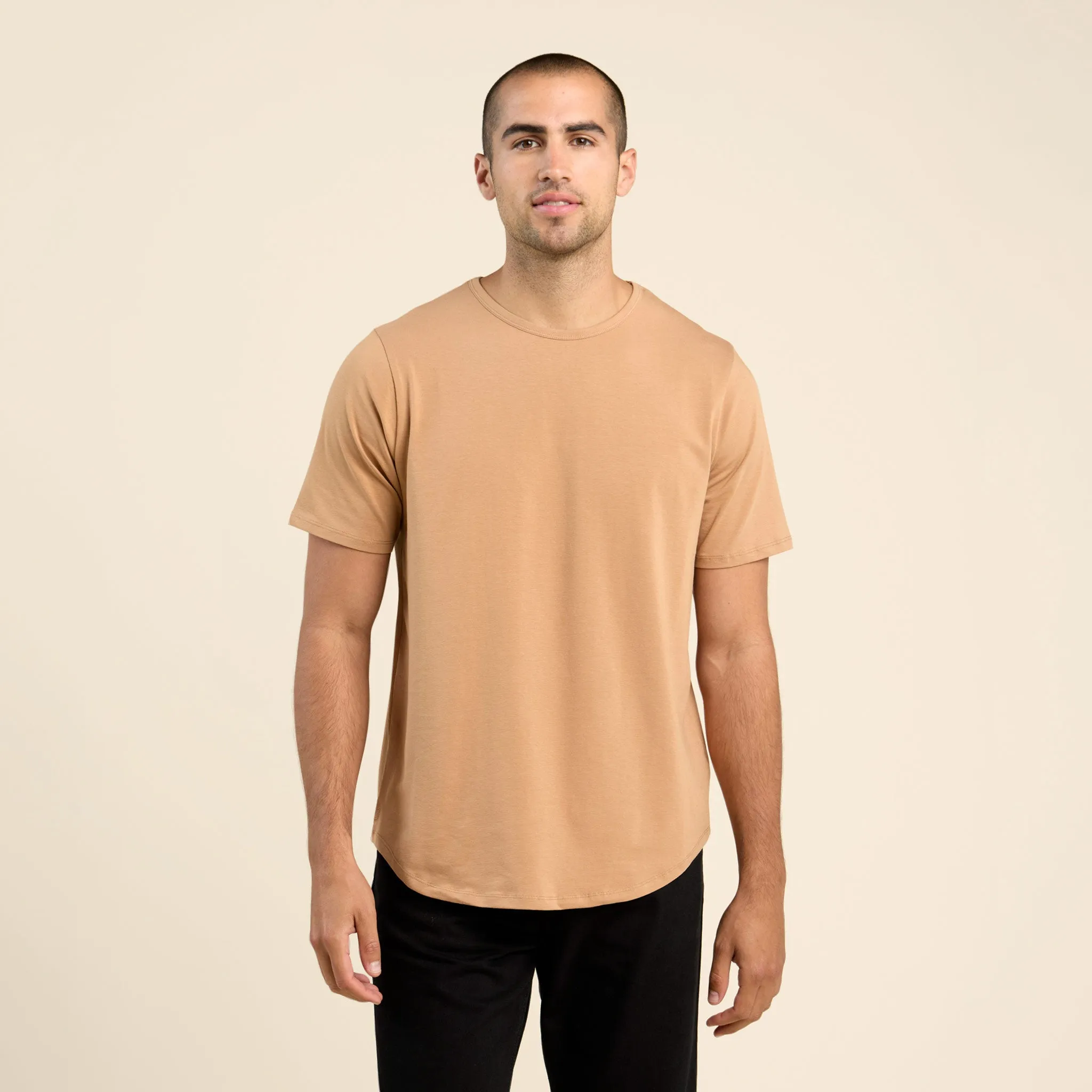 Short Sleeve Curved Hem T-Shirt