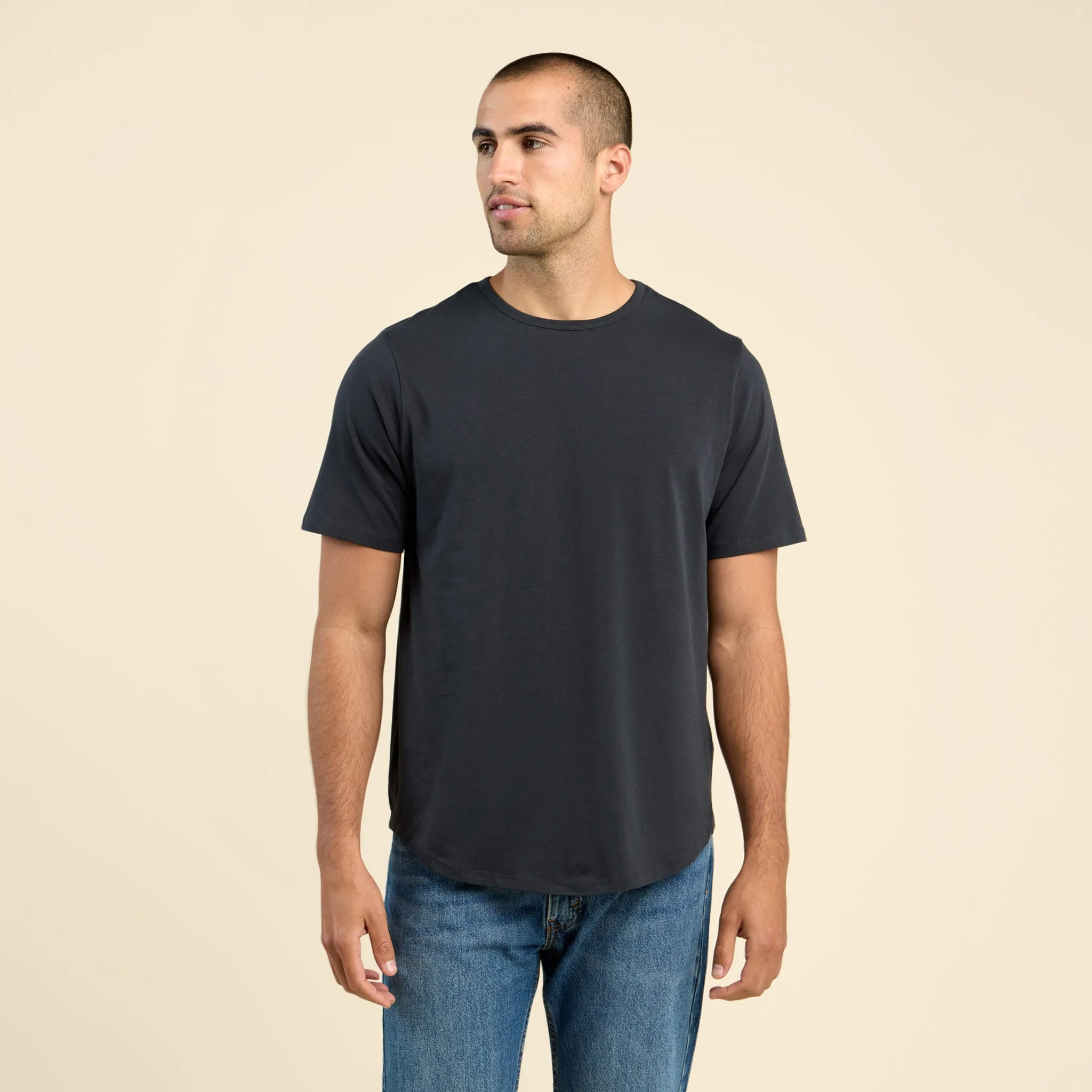 Short Sleeve Curved Hem T-Shirt