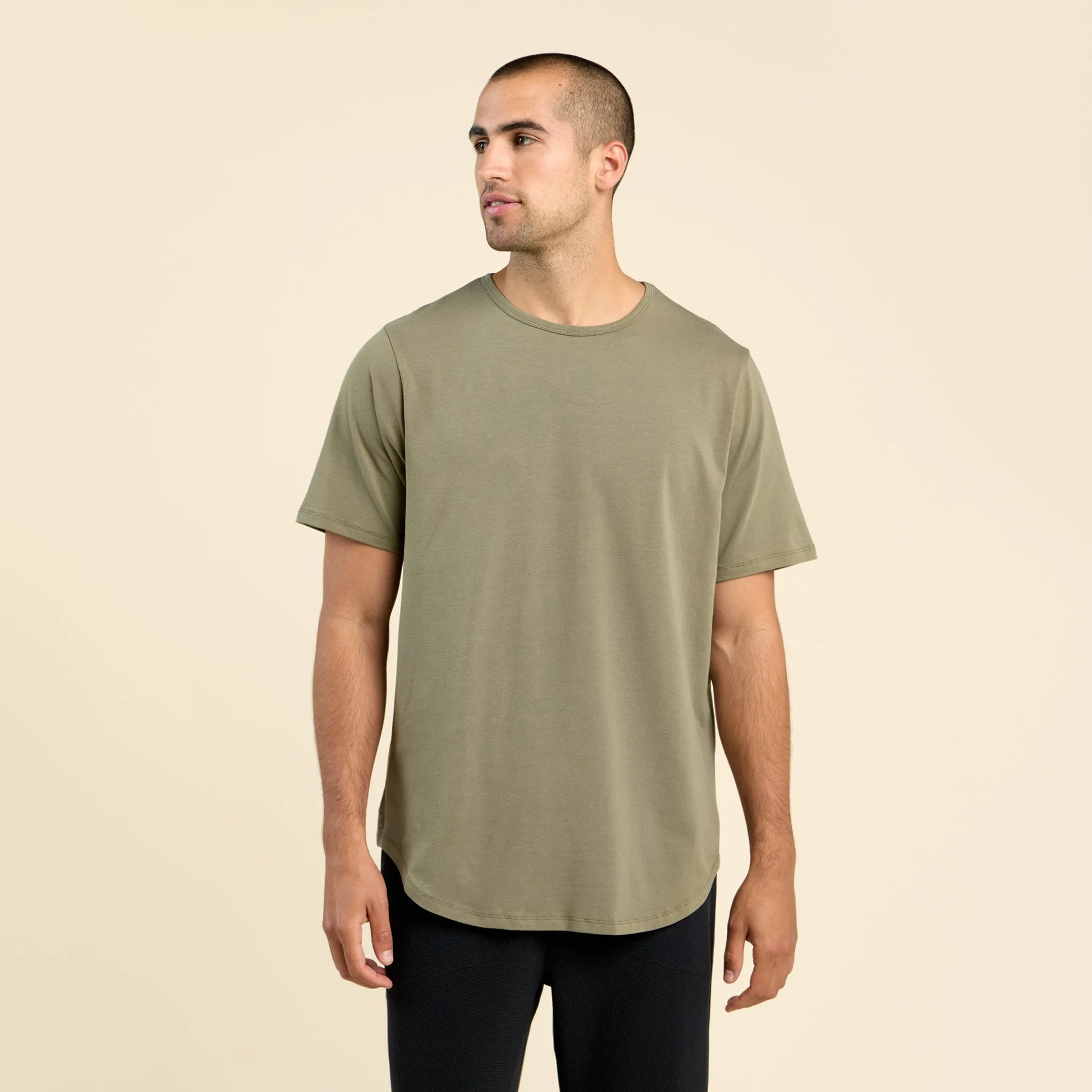 Short Sleeve Curved Hem T-Shirt