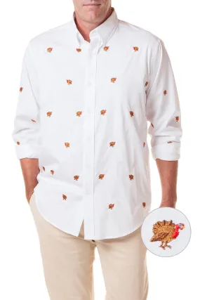 Straight Wharf Shirt White Oxford with Turkey