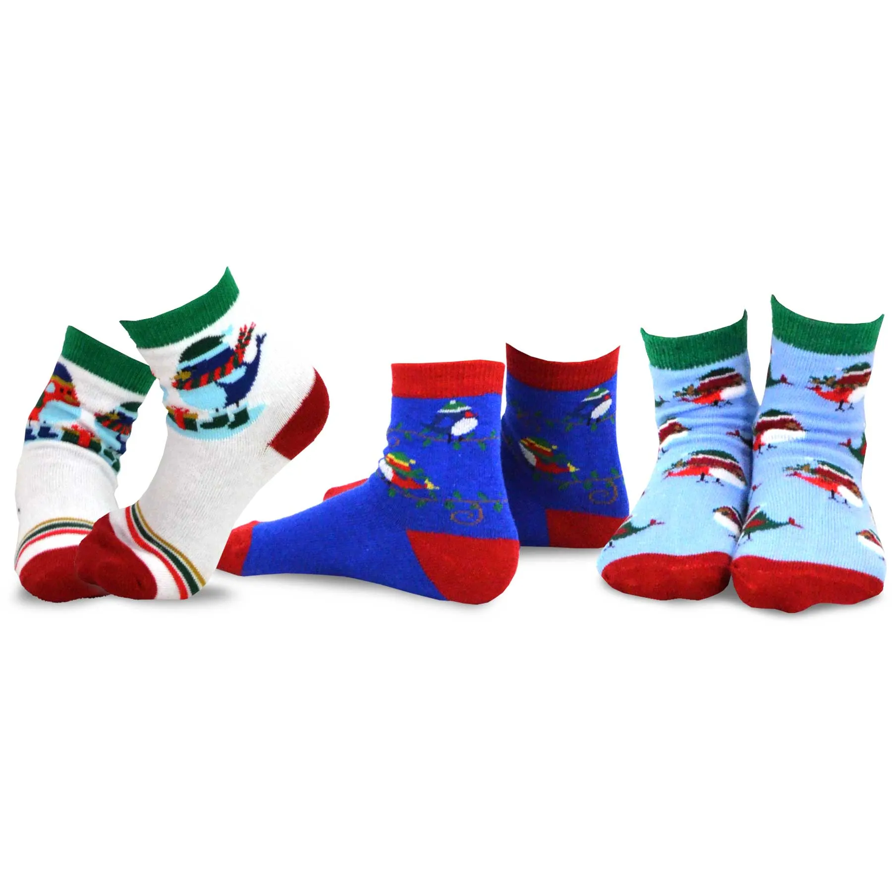 TeeHee Socks Kid's Christmas Cotton Short Crew Cardinal Story 3-Pack (70916)