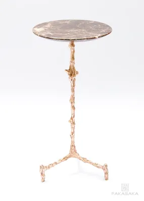 WILLIE DRINK TABLE<br><br>MARRON IMPERIAL MARBLE<br>POLISHED BRONZE