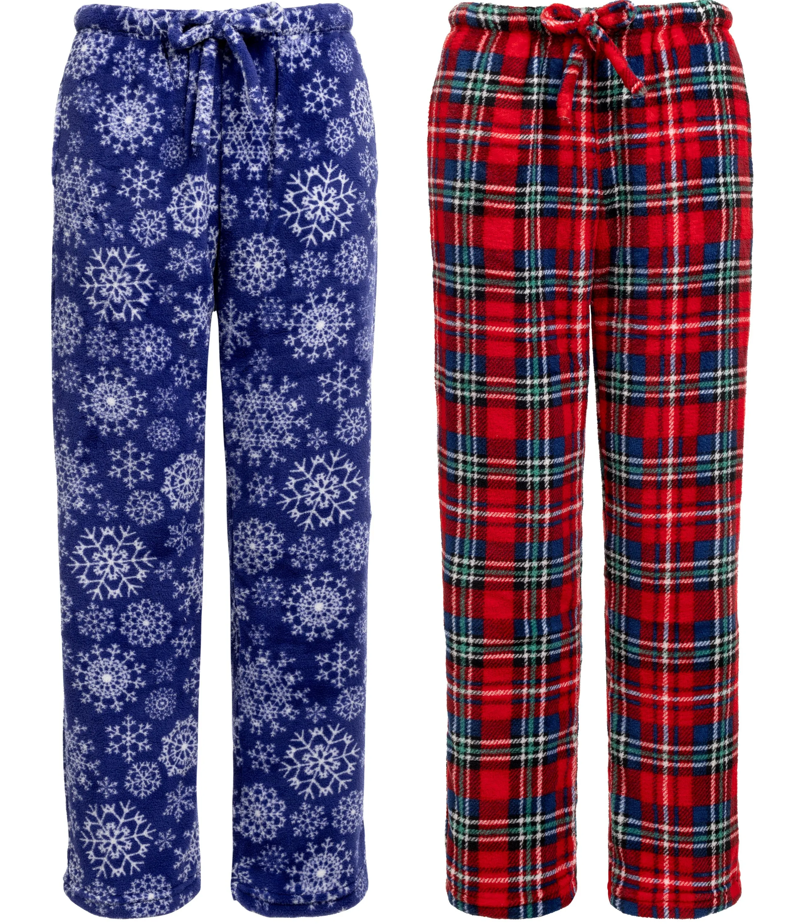 Women's 2-Pack Warm Plush Fleece Pajama Pants, Comfy Lounge PJ Bottoms