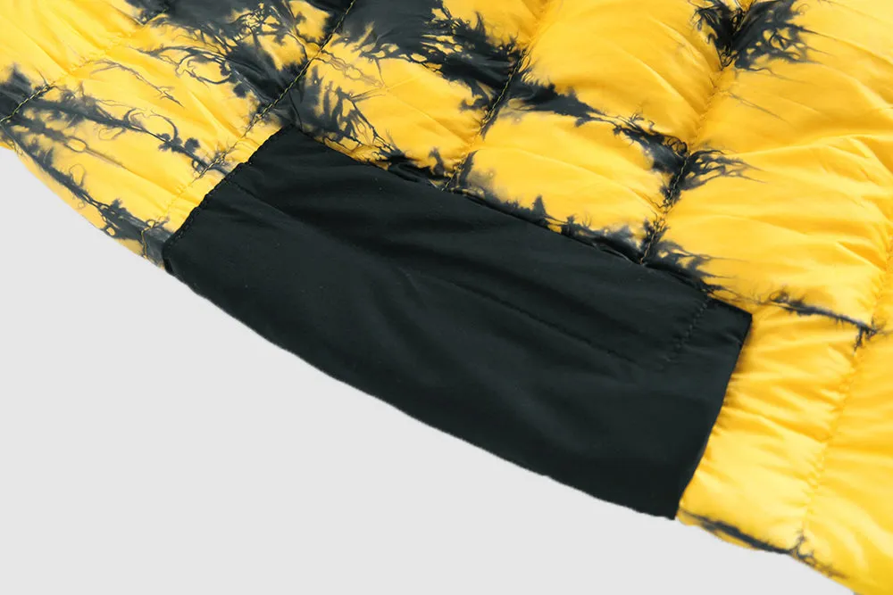 Yellow Tie Dyed Puffer - Packable Airplane Pillow